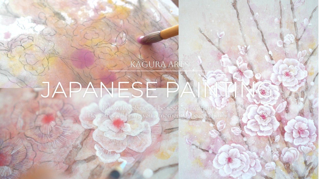 日本画│桃の節句に桃の花を描く