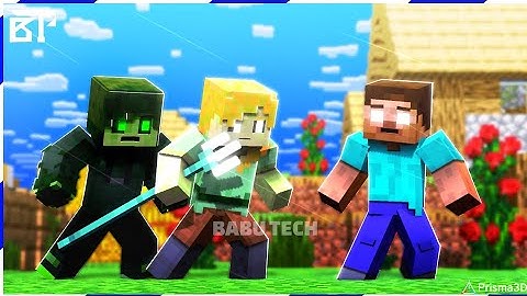 Herobrine vs Zombie Alex and Zombozo | Babu Tech | Prisma 3D Minecraft Animation