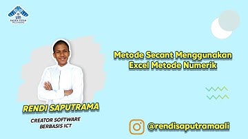 Metode Secant Menggunakan Excel Metode Numerik