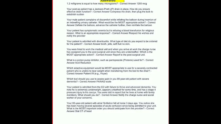 MedicalSurgical RN A Prophecy Test Relias Learning Answered 270 new video