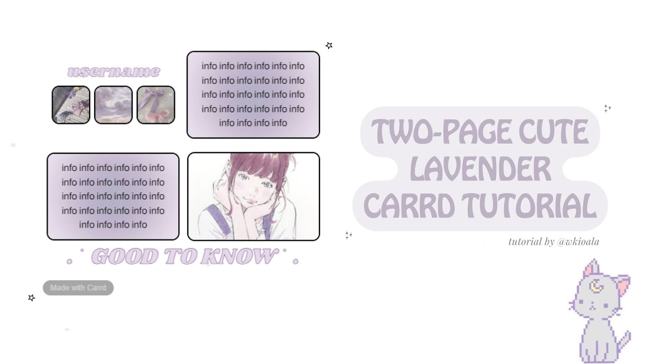 two-page cute lavender carrd tutorial! ⁺ © carrdiacas - YouTube