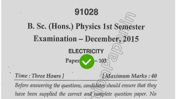 2015 Mdu BSc  Physics Hons 1st Sem Electricity Question Paper #MduQuestionPaper