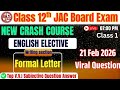 || NEW CRASH COURSE || Class 12th English elective / core | writing section | JAC BOARD 2026