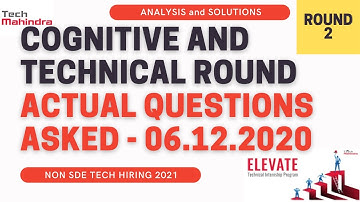 Tech Mahindra Non SDE Hiring 2021 - Full Test Analysis with Solutions - Asked on 06.12.2020 by MJ