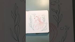 Gold fish drawing🫧✨  #art #drawing #sketch #lineart #doodle #goldfish #howtodraw #cute #fish