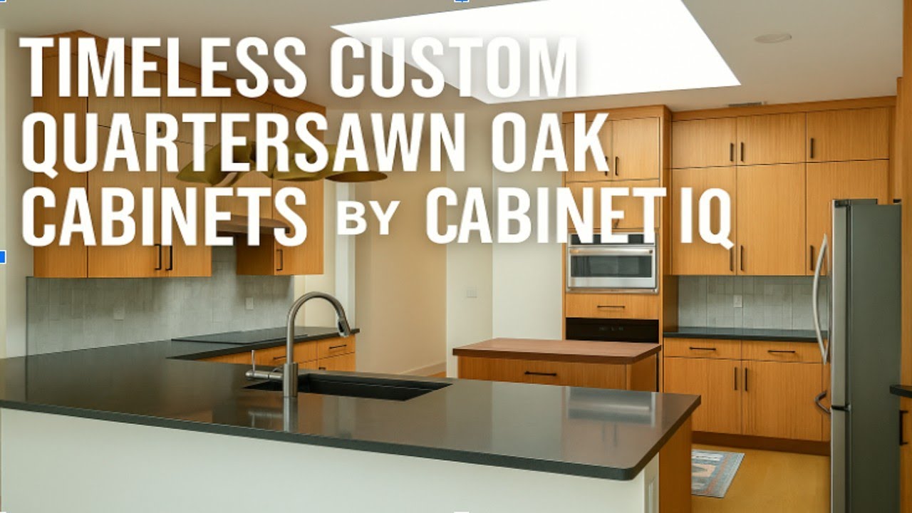 Timeless Quartersawn Oak Cabinets by Cabinet IQ | Black Quartz Kitchen Reveal