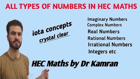 Lec 14: HEC Maths/All Numbers/ Real/ Rational/ Integers/ Irrational/ Imaginary/ Complex by Dr Kamran