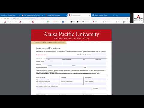 Azusa Pacific University School Counseling/School Psychology Application Tutorial
