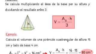 Area and volume of a pyramid