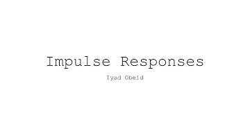 Impulse Responses