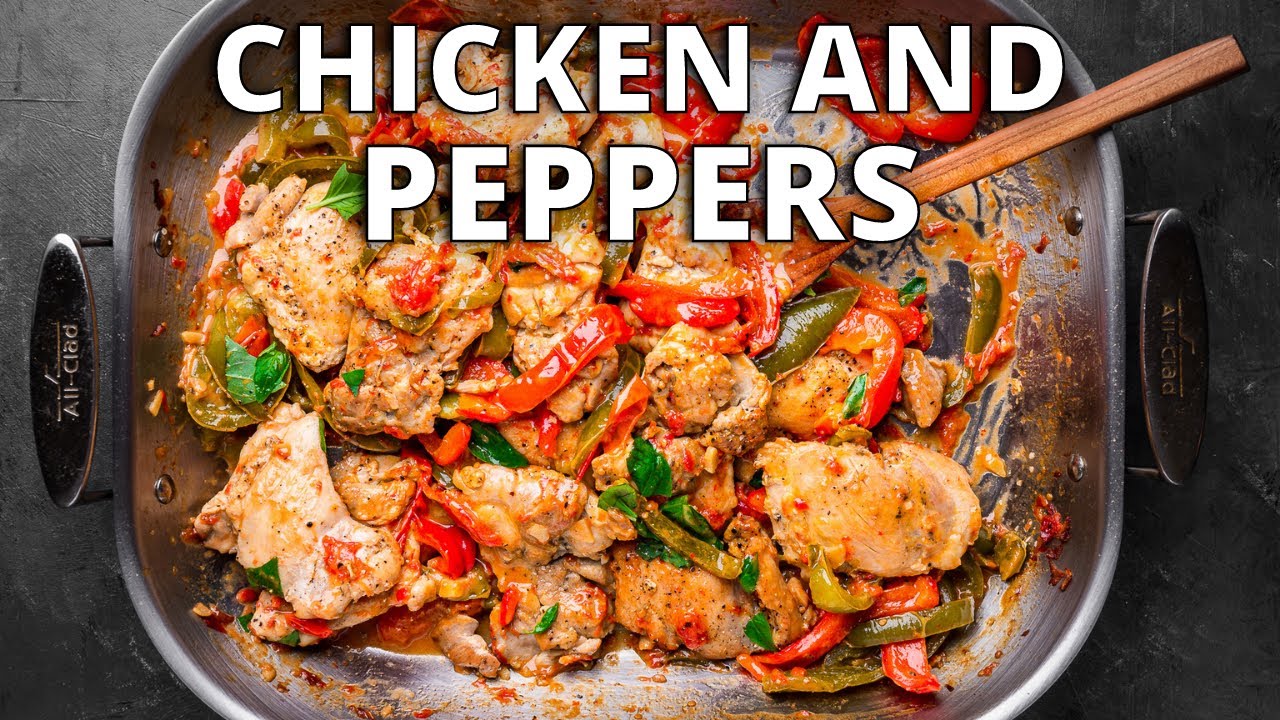 Easy Boneless Chicken Thighs and Peppers YouTube
