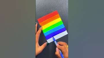 Easy Rainbow 🌈 Unicorn Art idea using DOMS Brush Pen #shorts #sayisfying #painting #art #viral