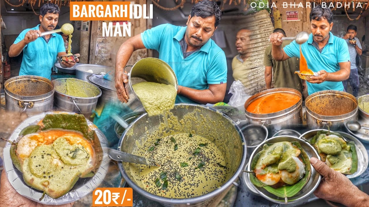 1000 Idli Sell Everyday | BARGARH Famous Idli Man | Special Mint Chutney | Street Food