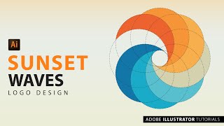 Creating a Sunset Waves Logo-Illustrator Tutorial | Sunset Waves Logo Design Tutorial for Beginners