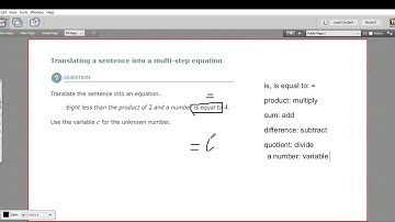 Translating a sentence into a multi-step equation