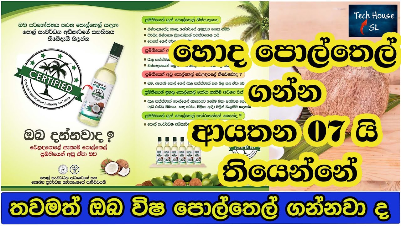 Choice best Coconut oil in Sri Lanka Tech House SL YouTube