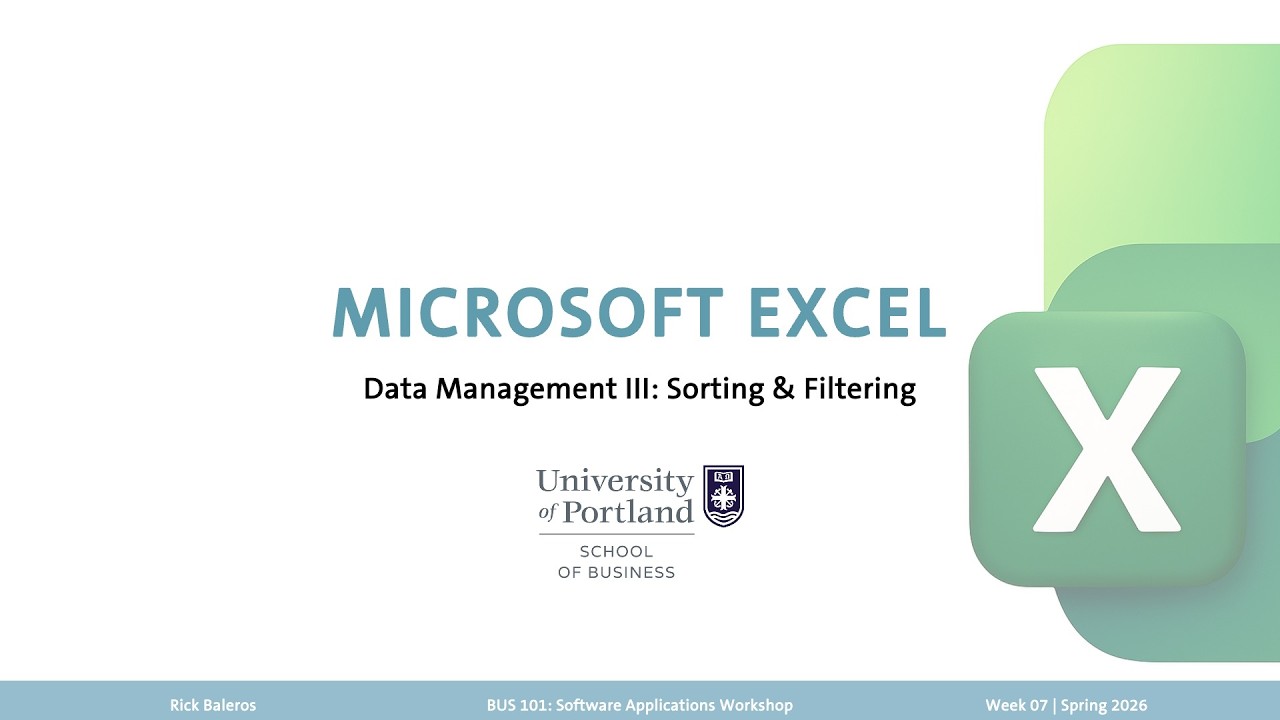 BUS 101 WK 07: Data Management III - YouTube