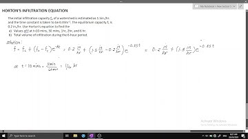 HORTON INFILTRATION EQUATION (Part A)