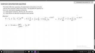 HORTON INFILTRATION EQUATION (Part A)