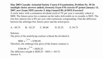 Exam MFE Exercise for  June 15, 2017