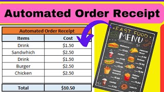 🔥 How To Create Automated Order Receipt In Excel !!!