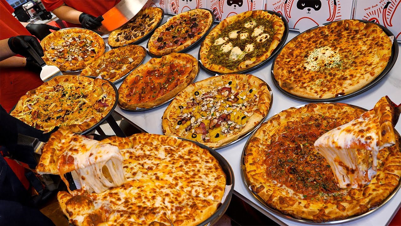 Продают 8.000 пицц в месяц! Безумно популярная американская пицца - Корейская уличная еда