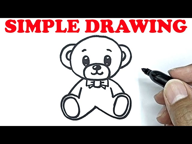 Hand Draw Simple Sketch Teddy Bear Vector Illustration. Can Be Use For  Logo, Poster, Promotion Element And Background. Royalty Free SVG, Cliparts,  Vectors, and Stock Illustration. Image 57498674.