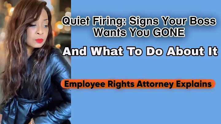 Quiet Firing: signs your boss wants you gone #employeeadvocate #employeefirst #workplaceculture
