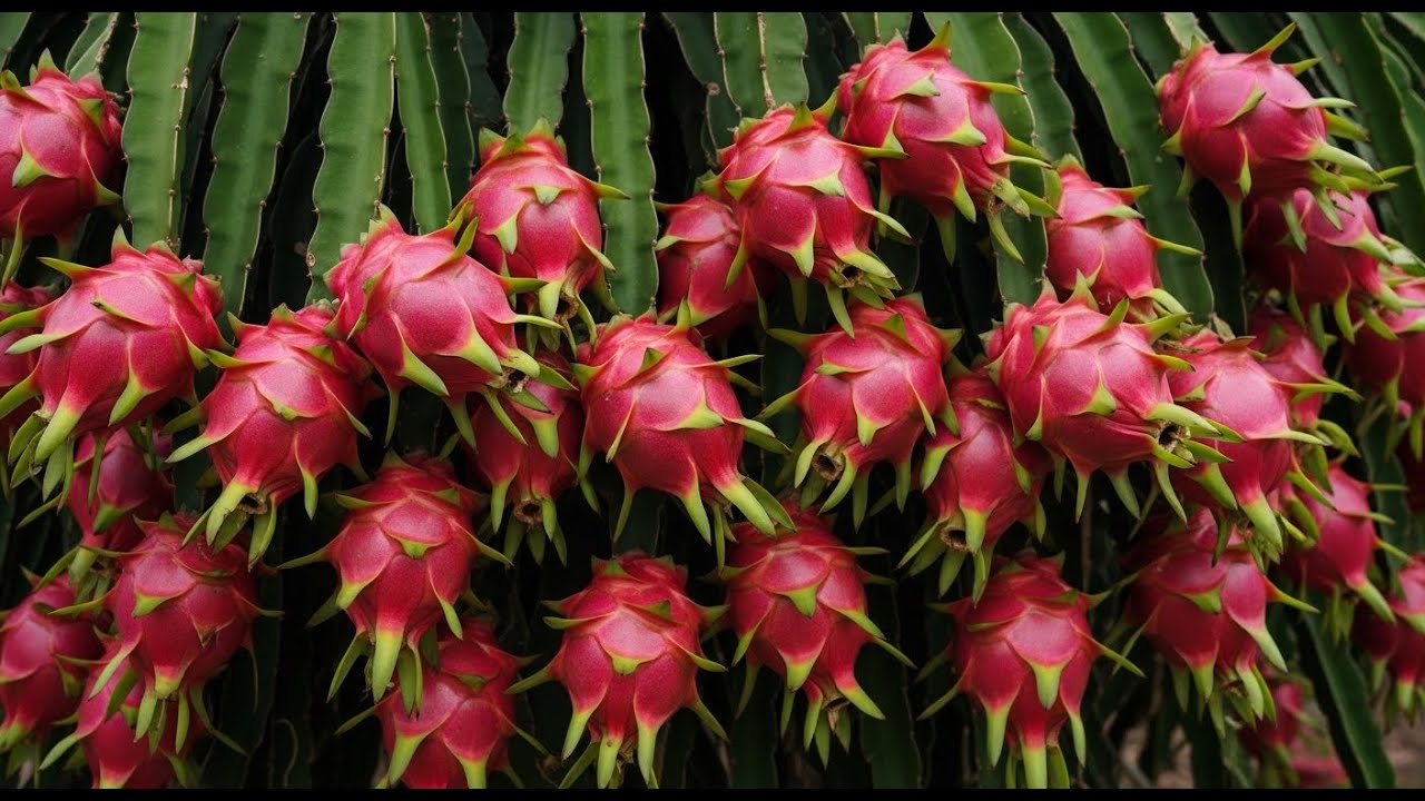 HOW GIANT DRAGON FRUITS ARE GROWN: From Cactus To Harvest