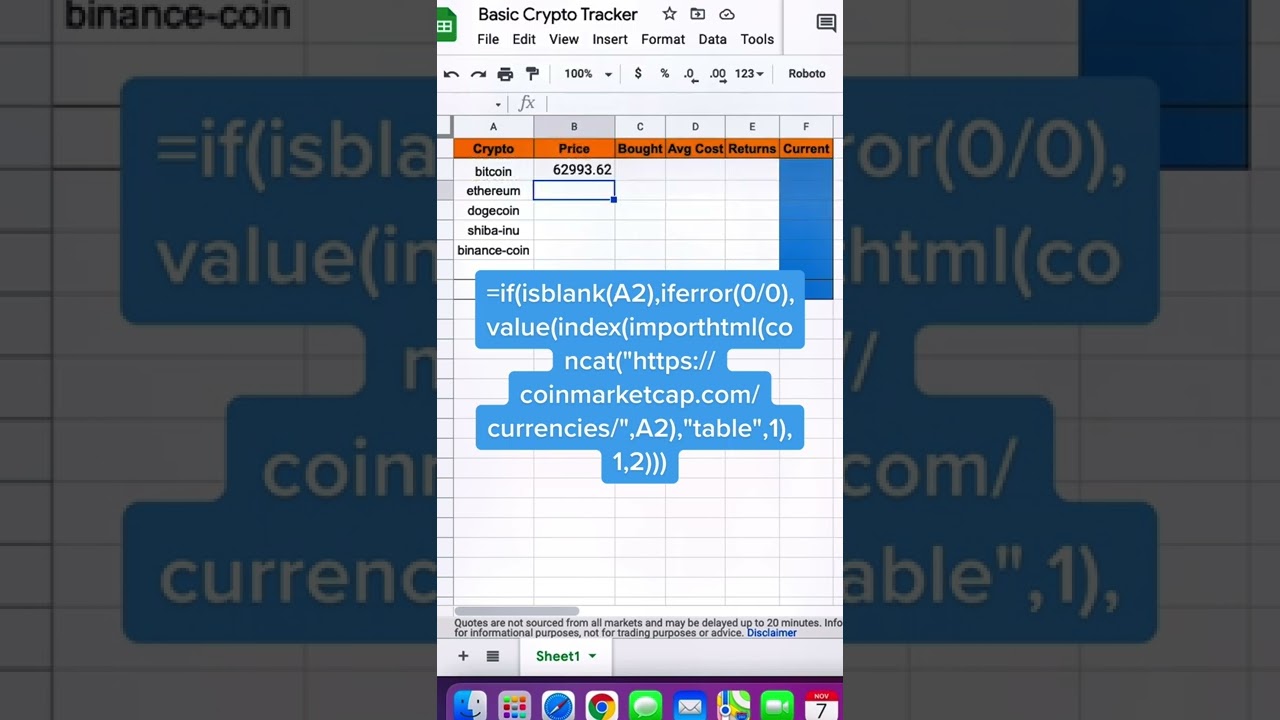 Reply to @that koji  how to track your crypto in google sheets