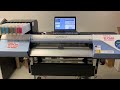 Printing a sticker design with a cutline on a Roland Versacamm printer.