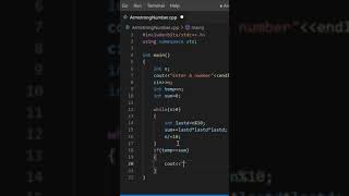 Check Armstrong Number in C++ | Armstrong number #shorts #coding