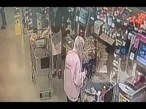Lady poops on the floor in grocery store