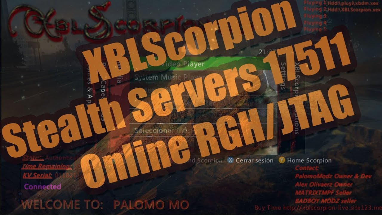 XBLScorpion 3.0 Stealth Servers 17511 BY PalomoModz For JTAG/RGH ONLINE ...