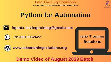 Python for Beginner, Python for Automation Demo. Pls call or whatsappus on +91-8019952427 to enroll