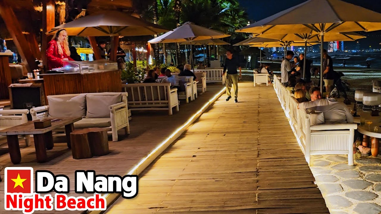 DA NANG VIETNAM - My Khe Beach At Night Vibes Real Travel Moments Chilling Relaxing Walking on Beach