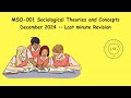 MSO-001 Sociological Theories and Concepts | December 2024 Exams | Summary | Revision