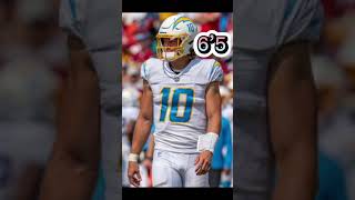 Famous NFL quarterbacks Height￼￼ Net Worth