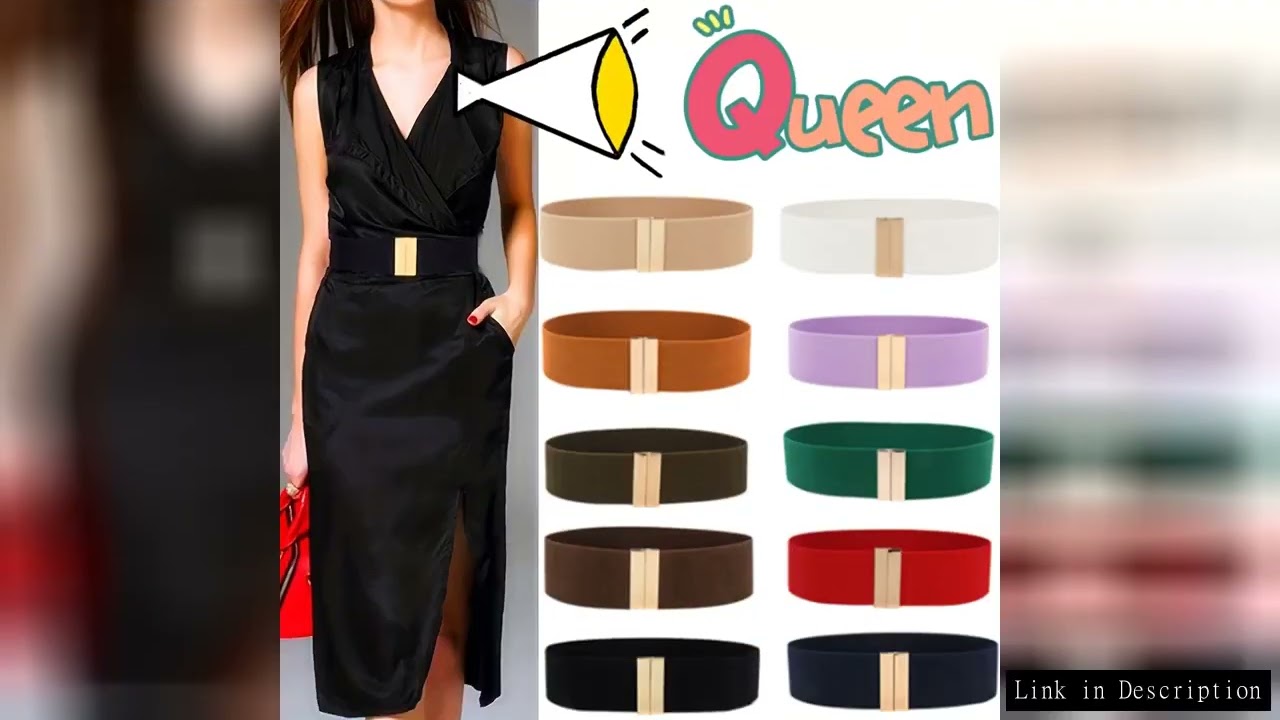 Fashion Women Elastic Band Wide Belts Simple Down Coat Waist Belt Female Buckle Black Strap Dress De