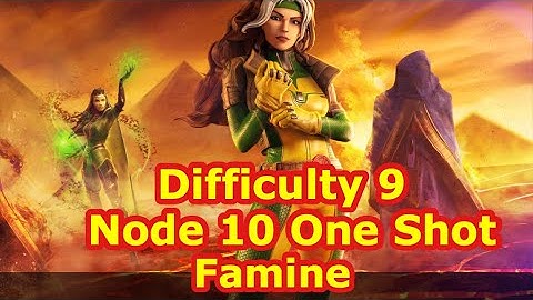 Famine Scourge Node 10 Difficulty 9 One Shot - | MARVEL Strike Force - Free to Play