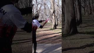 Would you throw this or choose a safer play? #Shorts #discgolf #shotshaping #sports #putting