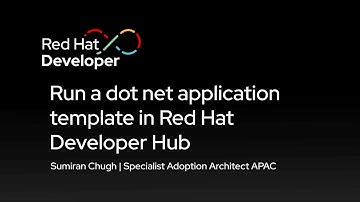Run a dot net application template in Red Hat Developer Hub