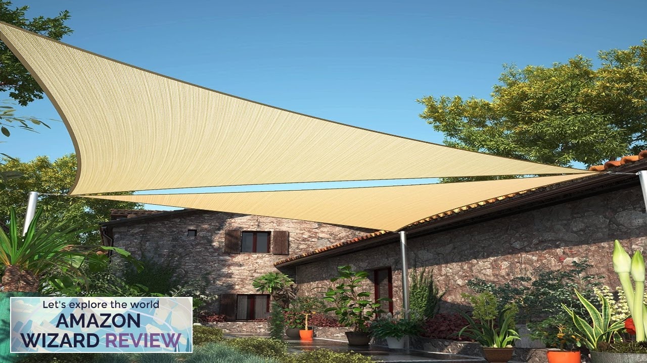 ShadeMart 16' x 16' x 16' Beige Triangle Sun Shade Sail Canopy Review ...