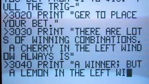 Slot Machine by Ernie Sams for Bally Arcade/Astrocade (Arcadian, July 1979)