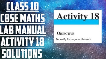 CLASS 10 // CBSE // MATHS LAB MANUAL  // ACTIVITY 18 // SOLUTIONS