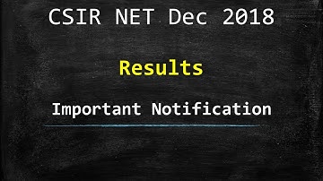 CSIR December 2018 Results - Important Notification