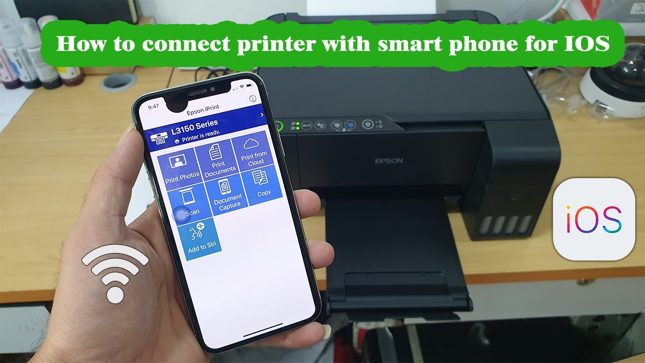 Epson l3150 wifi setup connect with smart phone IOS - YouTube