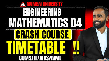 Engineering Mathematics 04 Crash Course Timetable |Mumbai University|Coms|IT|AIML|AIDS|Pradeep Giri