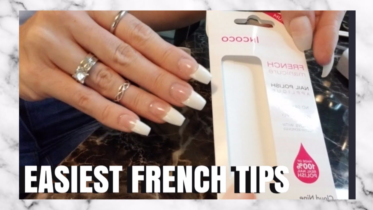 Incoco French tip stickers | Easiest and cheapest at home French Manicure |  Sally Hansen white pen - YouTube