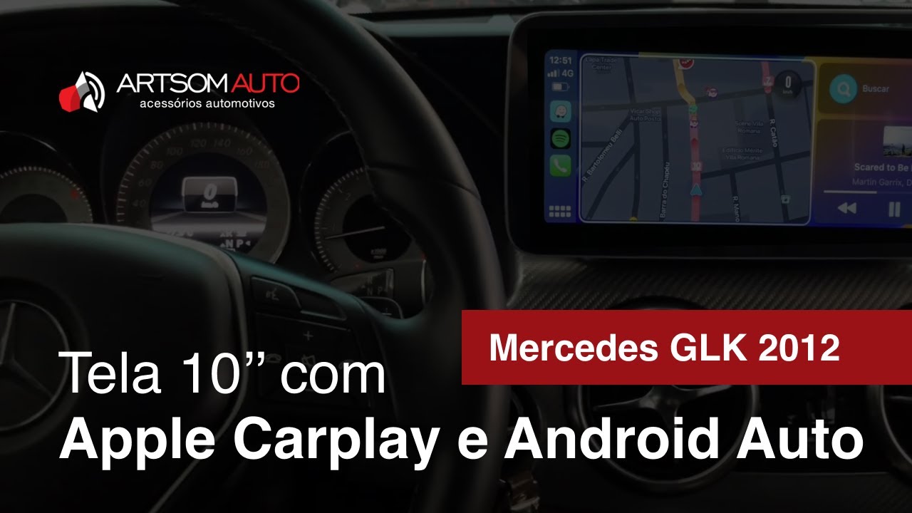 Mercedes GLK 2012 - tela 10” com Apple CarPlay e Android Auto + Câmera de Ré